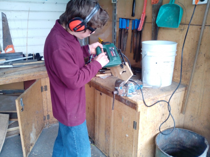 Tamariki School: Learning great skills in the woodwork room.