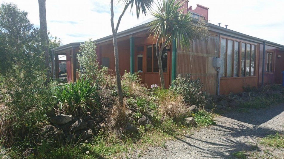 Tamariki School: 2016 building before the extension of the front half of the Main Building. 